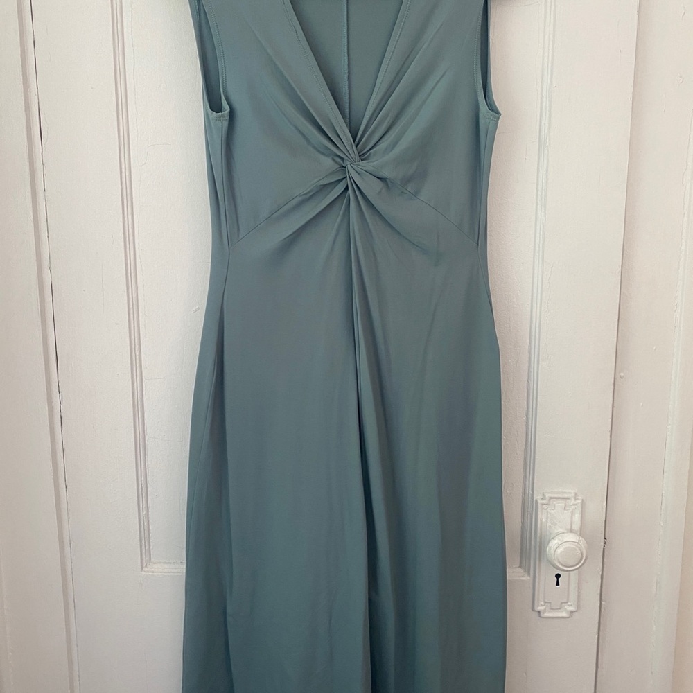 Patagonia Teal Twist Front Midi Dress